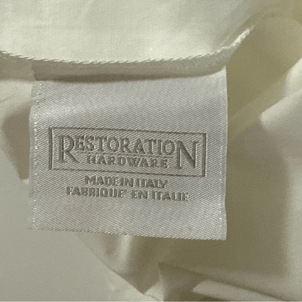 2 Restoration Hardware Italian Hotel Pillowcase White Blue 32”x20”